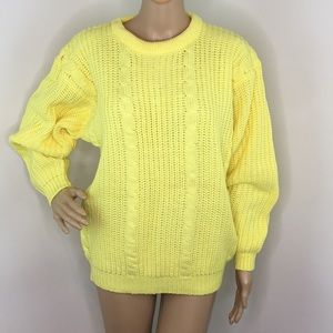 Vintage Chunky Yellow Knit Sweater
